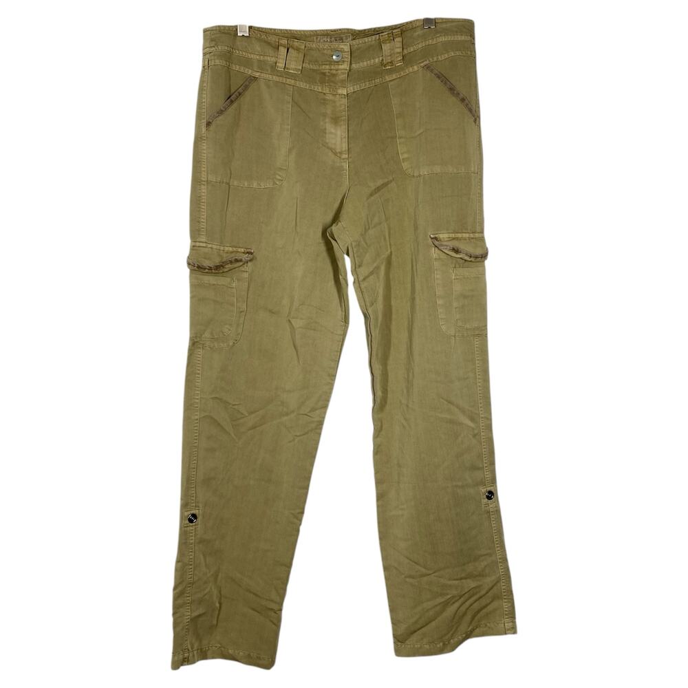 Sandro Olive Green Cargo Pant Womens Plus Size 14 Convertible Roll Up slouchy